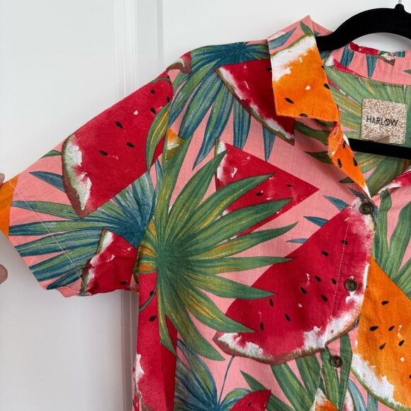 HARLOW | Watermelon printed button down tee - Picture 2 of 8
